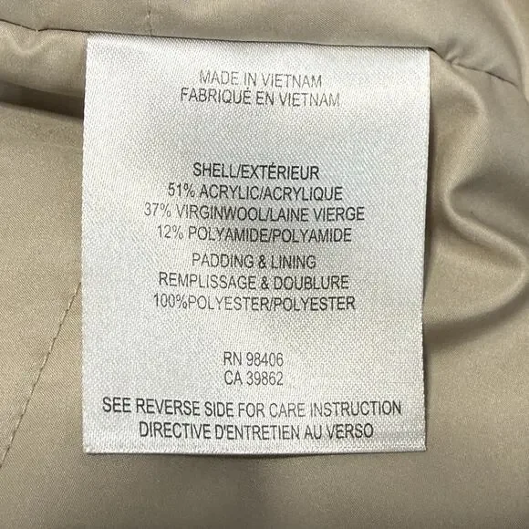 Theory VISTERNA Combed Faux Fur Vest Size L Taupe Long Line Zip Front EUC